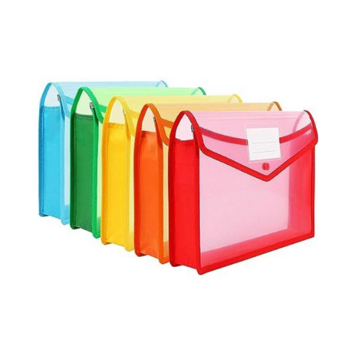 A4-Legal Heavy Duty Document File Bag Fluorescent | Pack of 5 | Secure Document Storage