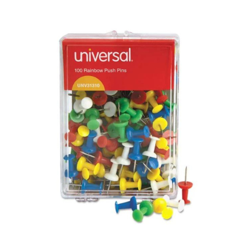 Push Pins for Display Boards | Approx 100 Pins | Multicolor Steel Tip Push Pins