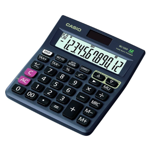 Casio MJ-12D Calculator | Dual Power | 150 Step Check & Correct | 12 Digit Display