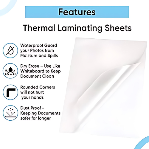 Transparent Lamination Thermal Sheet A4 Size 125 Micron | Pack of 100 Sheets