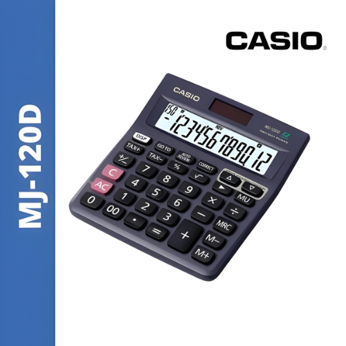 Casio MJ-120D Calculator | 12-Digit Display | Dual Power | Pack of 1