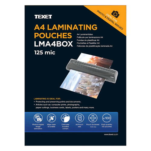 Transparent Lamination Thermal Sheet A4 Size 125 Micron | Pack of 100 Sheets
