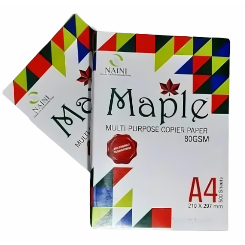 Maple A4 Copier Paper | 80 GSM | Pack of 10 | 5000 Sheets | High Brightness