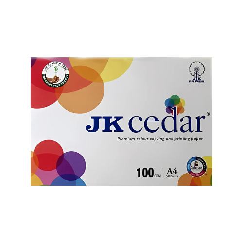 JK Cedar Copier Paper A4 Size 100 GSM – Pack of 1 Ream | Premium JK Paper